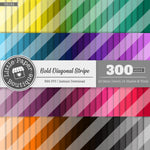 Rainbow Bold Diagonal Stripe Digital Paper 3H164