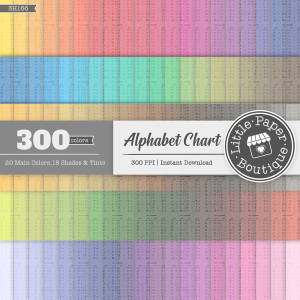 Rainbow Alphabet Chart Digital Paper 3H166