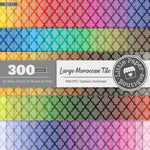 Rainbow Black Large Moroccan Tile Digital Paper 3H171