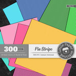 Rainbow Black Pin Stripe Digital Paper 3H173