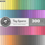 Rainbow Black Tiny Squares Digital Paper 3H174
