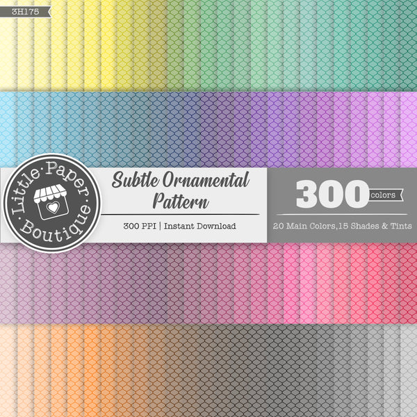 Rainbow Subtle White Ornamental Pattern Digital Paper 3H175