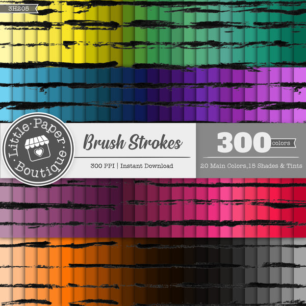 Rainbow Brush Strokes Digital Paper 3H205