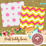 Pink Teddy Bear Digital Paper RCS128B