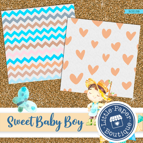 Sweet Baby Boy Digital Paper RCS138B