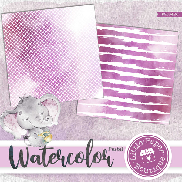 Watercolor Purple Digital Paper PS054R6B