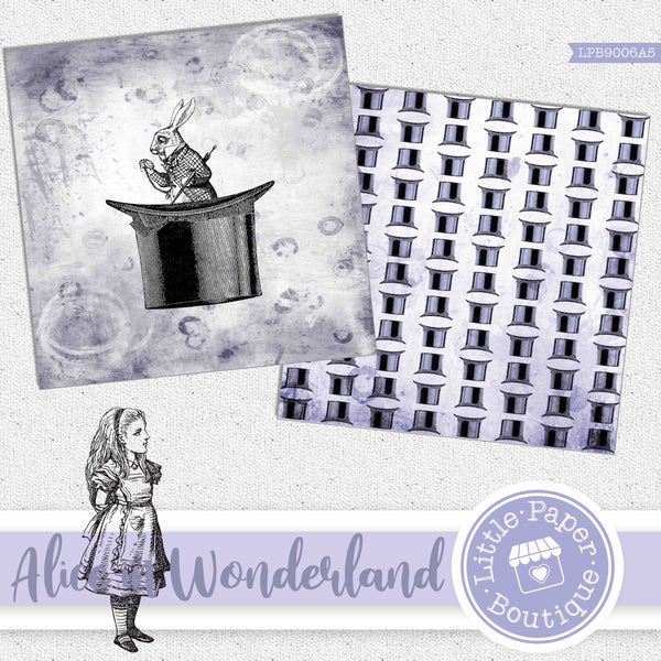 Alice in Wonderland (Lavender) Digital Paper LPB9006A5