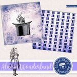 Alice in Wonderland (Indigo) Digital Paper LPB9006A4