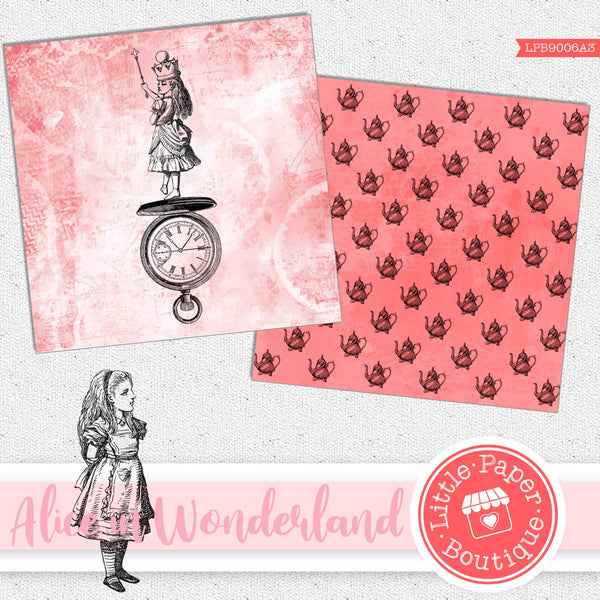 Alice in Wonderland (Scarlet) Digital Paper LPB9006A3