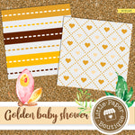 Golden Baby Shower Digital Paper RCS125B