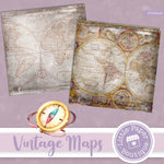 Vintage Grunge Maps Digital Paper PS052A5