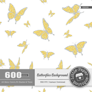 Butterflies Background Rainbow Glitter 600 Seamless Digital Paper LPB6H008