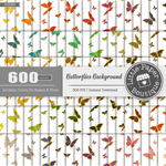Butterflies Background Rainbow Glitter 600 Seamless Digital Paper LPB6H009