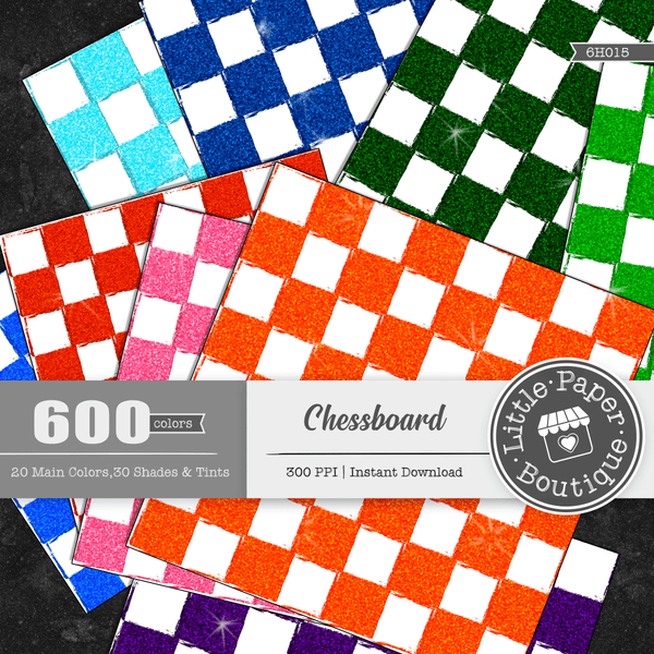 Glitter Chessboard Rainbow Glitter 600 Seamless Digital Paper LPB6H015