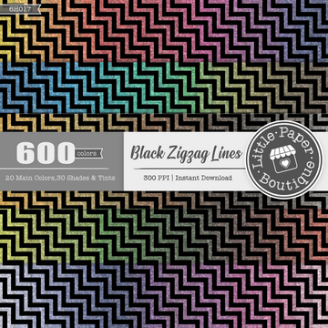 Black Zig Zag Background Rainbow Glitter 600 Seamless Digital Paper LPB6H017