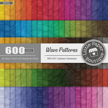 Wave Pattern Rainbow 600 Seamless Digital Paper LPB6H041