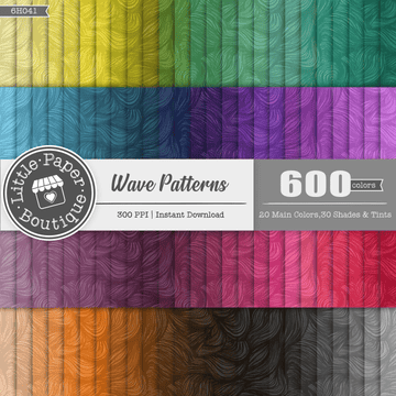 Wave Pattern Rainbow 600 Seamless Digital Paper LPB6H041