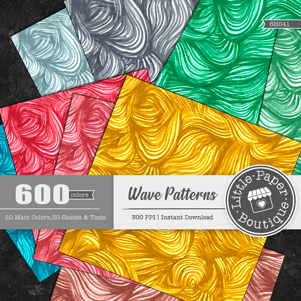 Wave Pattern Rainbow 600 Seamless Digital Paper LPB6H041