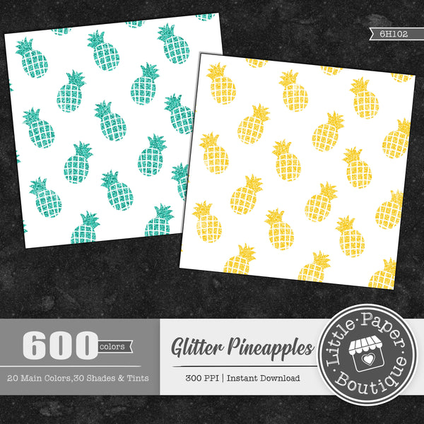 Rainbow Glitter Pineapples 600 Seamless Digital Paper LPB6H102