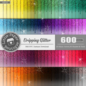 Rainbow Dripping Glitter 600 Seamless Digital Paper LPB6H107