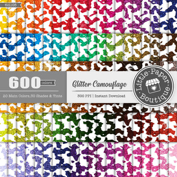 Glitter Camouflage Rainbow Glitter 600 Seamless Digital Paper LPB6H105