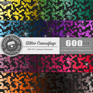 Camouflage Background Rainbow Glitter 600 Seamless Digital Paper LPB6H106