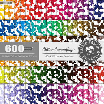 Camouflage Background Rainbow Glitter 600 Seamless Digital Paper LPB6H108