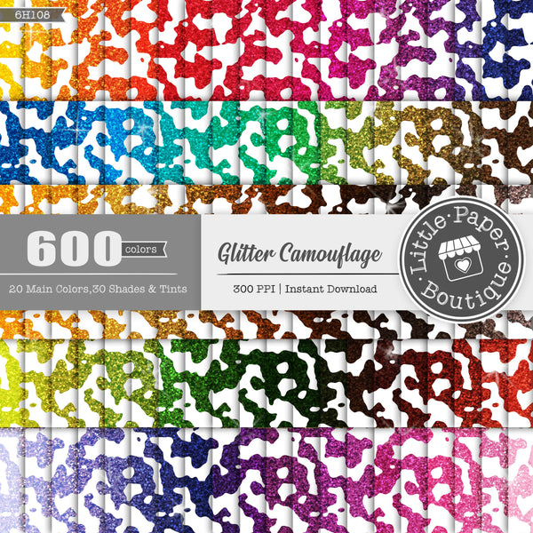 Camouflage Background Rainbow Glitter 600 Seamless Digital Paper LPB6H108