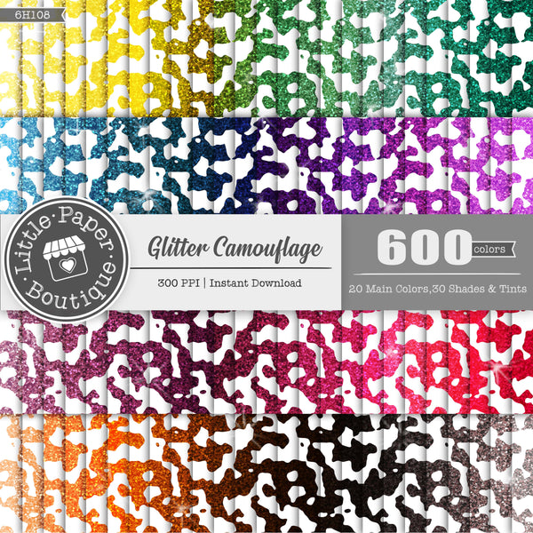 Camouflage Background Rainbow Glitter 600 Seamless Digital Paper LPB6H108