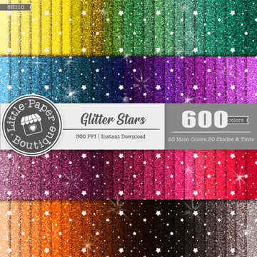 Rainbow Glitter Stars 600 Seamless Digital Paper LPB6H110