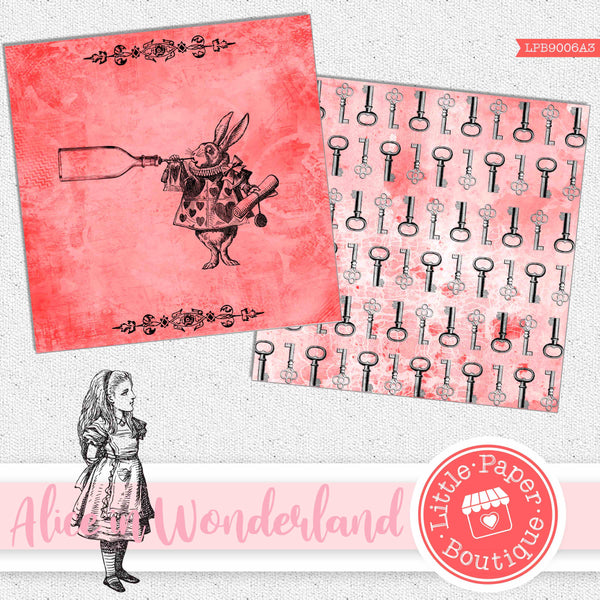 Alice in Wonderland (Scarlet) Digital Paper LPB9006A3