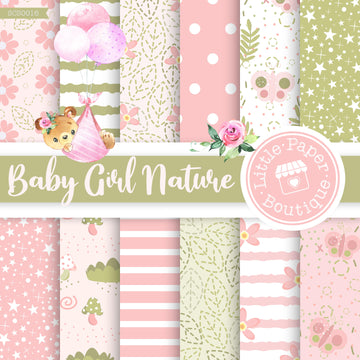 Baby Girl Nature Seamless Digital Paper SCS0016B