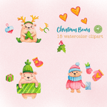 Christmas Bears Digital Clipart CA020