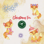 Christmas Fox Digital Clipart CA114