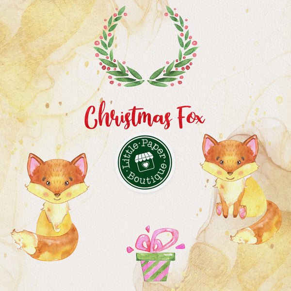 Christmas Fox Digital Clipart CA114