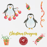 Christmas Penguin Digital Clipart CA115