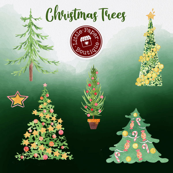 Christmas Trees Digital Clipart CA116