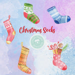Christmas Socks Digital Clipart CA117