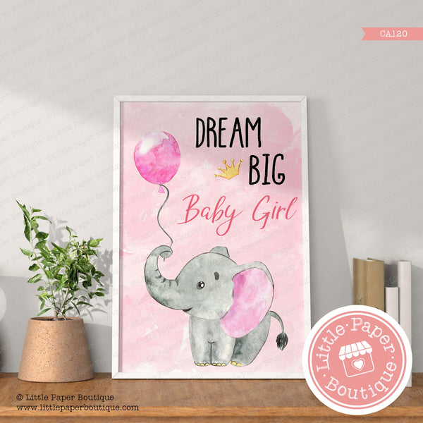 Baby Girl Elephant Digital Clipart CA120