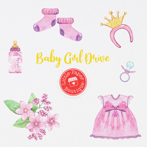 Baby Girl Drive Digital Clipart CA124