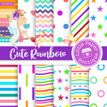 Cute Rainbow Seamless Digital Paper SCS0014B