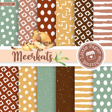 African Meerkat Watercolor Digital Paper LPB001B6B