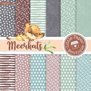 African Meerkat Watercolor Digital Paper LPB001B1