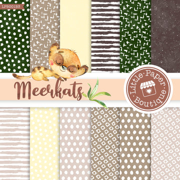 African Meerkat Watercolor Digital Paper LPB001B3