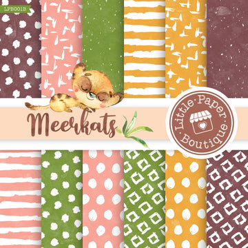 African Meerkat Watercolor Digital Paper LPB001B