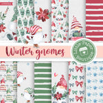 Winter Gnomes Watercolor Digital Paper LPB002A