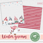 Winter Gnomes Watercolor Digital Paper LPB002A