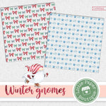 Winter Gnomes Watercolor Digital Paper LPB002A