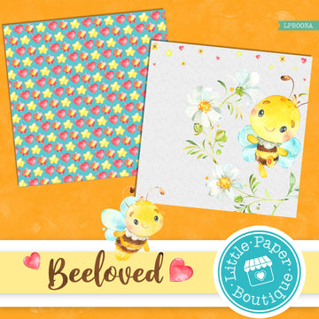 Bee-loved Watercolor Digital Paper LPB003A