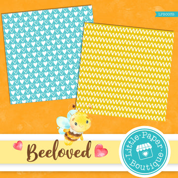 Bee-loved Watercolor Digital Paper LPB003B